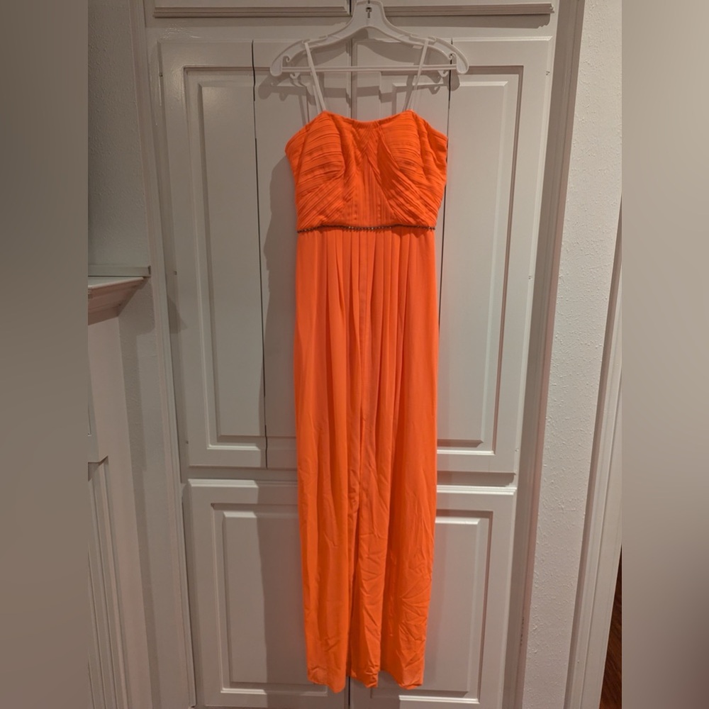 Gianni Bini bright orange strapless dress